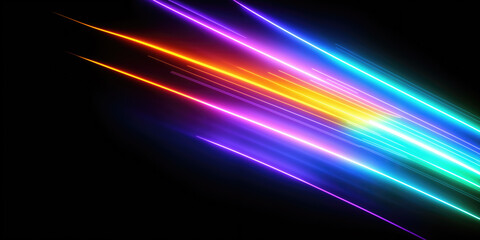 Fototapeta na wymiar Vibrant Color Light Streak, Rainbow Neon Light in Motion. dynamic motion as vibrant light streaks create a rainbow spectrum in a blur of brilliance. great as graphic resources