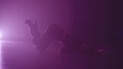 Sexy and graceful dance on high heels is the embodiment of femininity and confidence. The woman moves slowly, showing her elegance and grace. High quality 4k footage