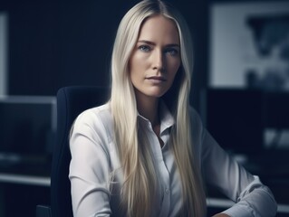 Selbstbewusste Businessfrau im eleganten Anzug: Erfolgreiche Frau mit stilsicherer Ausstrahlung
