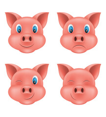 pig snout emoji sticker vector illustration