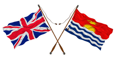 National flag  of Kiribati. Background  with flag  of Kiribati