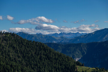 clouds in the mountains early in the morning