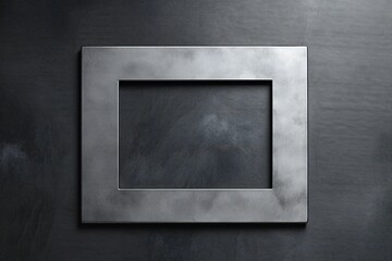 Light gray brushed metal plate frame over dark metal texture Generative AI