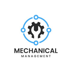 Wrench, gear and spin combination logo. Very suitable for use for logo management.