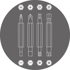グレーバックのイラスト_コンビビットセット