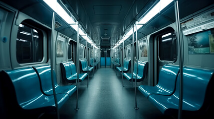 Obraz premium Interior view of a subway, generative AI.