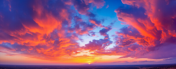 Sky sunset background panorama concept.Empty beautiful sky panoramic view twilight time. Generative AI