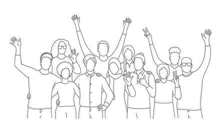 Friendly people wave.