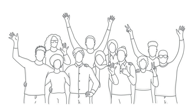 Friendly people wave.