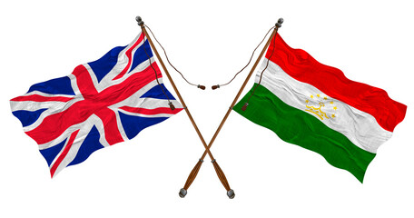 National flag  of Tajikistan. Background  with flag  of Tajikistan