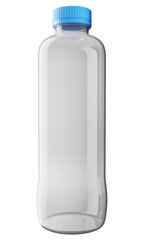 3d render of empty plastic bottle isolated.
