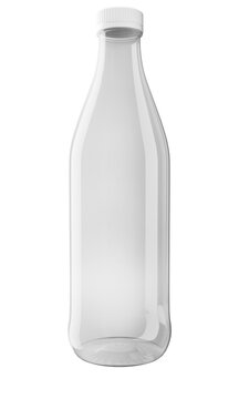 3d render of empty plastic bottle isolated.