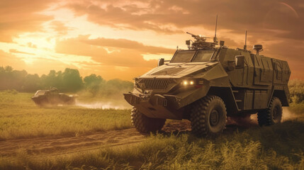 Fototapeta premium military vehicle. Generative AI