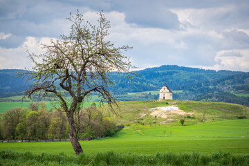 Holy cross baroque little chapel on the hill Siva Brada