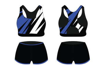 Sports bra underwear specification vector, mock up