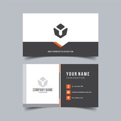 Vector Minimalist and Elegant Business Card Template with Orange Color