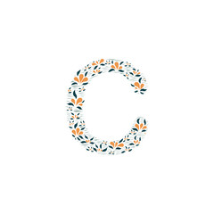 Flower Alphabet of the English language - letter -