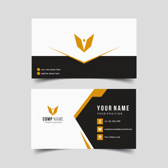 Vector Minimalist and Elegant Business Card Template with Yellow Color