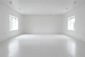 Fototapeta na wymiar Empty white room interior Generative AI