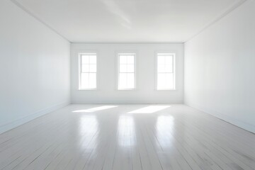 Empty white room interior Generative AI