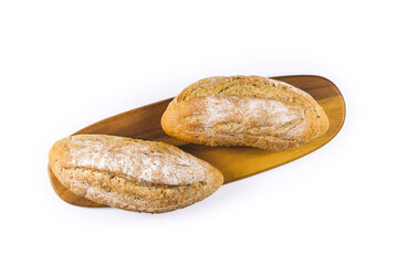 Multigrain bread. Multigrain loaf. Fresh fragrant bread Isolated on white background. Collection of baked bread