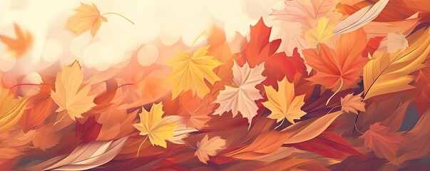Fototapeta na wymiar Abstract Background with Autumn Leaves in Rich Orange Generative AI illustrations