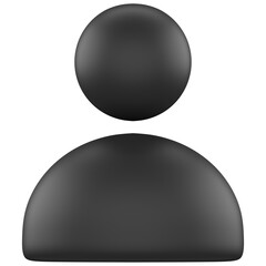 3d icon of a black user avatar