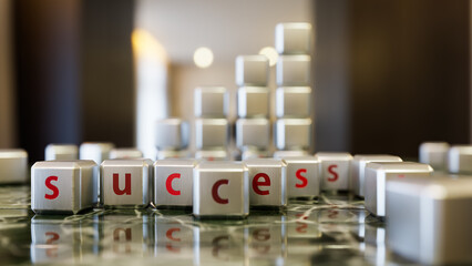 cube stack graph, success  concept