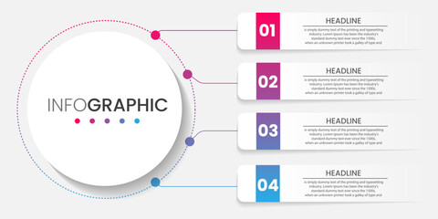 vector Business Infographic design template , Process timeline chart , number options