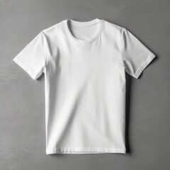 White t-shirt isolated on grey background. Mockup for design, Generative AI