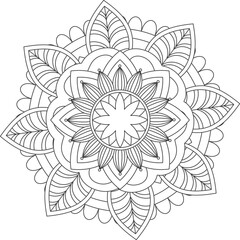Vector illustration pattern mandala art coloring isolated on white background