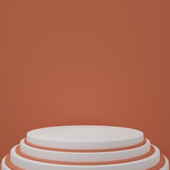 Product Stand in cream room ,Studio Scene For Product ,minimal design,3D rendering	
