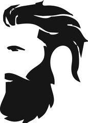 Vector illustration Men Hair Model and Beard isolated on white background