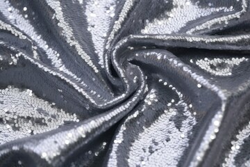 fabric decorated with silver sequins background