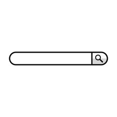 Search Bar In Black Line And Rounded Rectangle Shape
