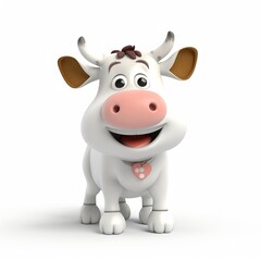 3D cute cow smiles (generative AI).