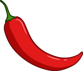 Illustration of hot chili pepper in a cartoon style.