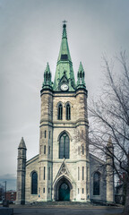 Architectural photography. View of the façade of a church.