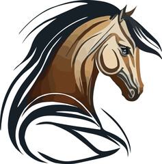 Horse logo multicolor vector illustration isolated on white background