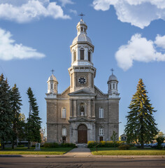 Architectural photography. View of the façade of a church.