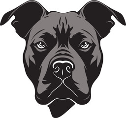 American Pitbull dog face isolated on a white background, Vector, Illustration, SVG	