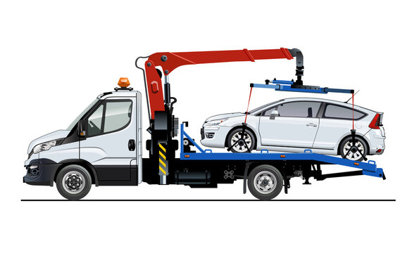 Tow truck template isolated on transparency background. PNG format