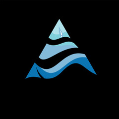premium water mountain vector logo