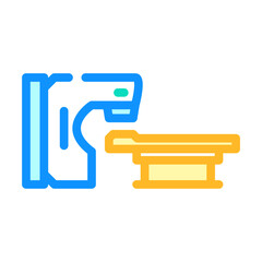 radiation therapy machine nuclear energy color icon vector. radiation therapy machine nuclear energy sign. isolated symbol illustration