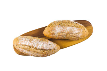 Multigrain bread. Multigrain loaf cutting board.. Fresh fragrant bread Isolated on PNG transparent background. Collection of baked bread