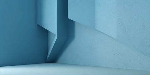 Background of a wall in soft blue. paper wallpaper with a color gradient. rough wall texture in teal. Generative Ai.