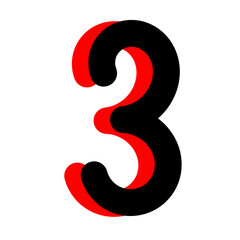 Naklejka premium number 3 made of spheres