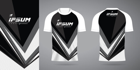 black white jersey sport uniform shirt design template