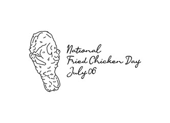 line art of national fried chicken day good for national fried chicken day celebrate. line art. illustration.