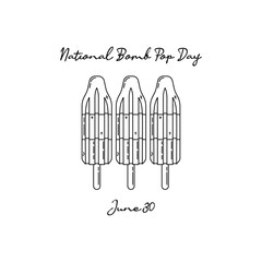 line art of national bomb pop day good for national bomb pop day celebrate. line art. illustration.